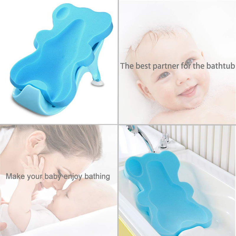 HALLO Soft Infant Bath Sponge Skid Proof Baby Bath Mat Newborn Odor Free (Blue) Blue - NewNest Australia