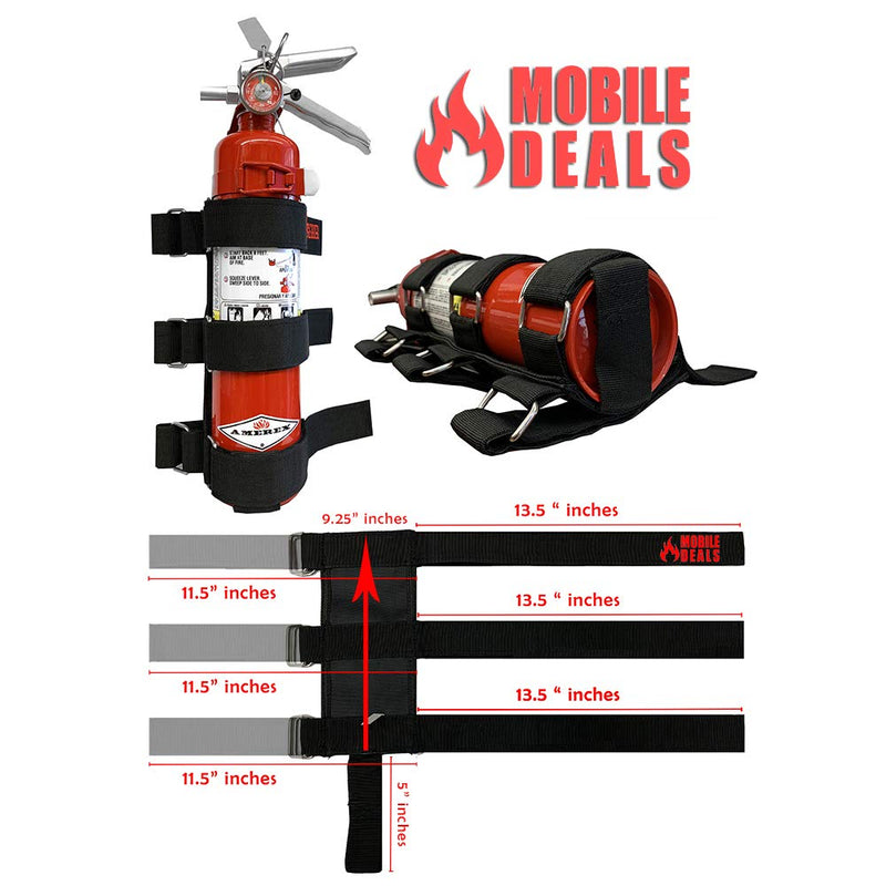 Mobile Deals Fire Extinguisher Adjustable Roll Bar Holder Mount Bracket compatible with Jeep Wrangler Unlimited, CJ, JK, TJ, Rubicon - Durable Strap Vehicle Accessory/FIRE EXTINGUISHER NOT INCLUDED - NewNest Australia