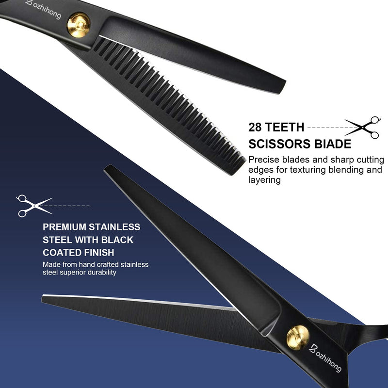 Bozhihong Hairdressing Scissors Set, 6.7 Inch Professional Hair Scissors, Sharp Hair Cutting Scissors With Hairdressing Cape, Thinning Scissors For Women, Men, Children, Hair Scissors For Family - NewNest Australia