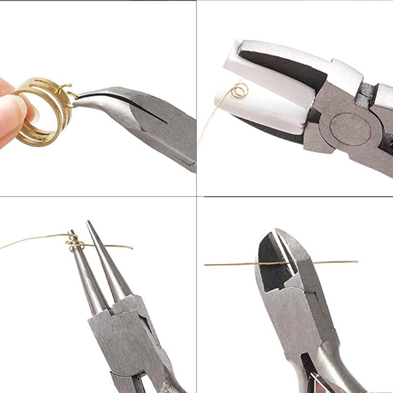 4 Pack Jewelry Pliers Jewelry Making Pliers Tools Kit with Needle Nose Pliers/ Chain Nose Pliers, Round Nose Pliers, Bent Nose Pliers Wire Cutters for Wire Wrapping Earring Craft Making Supplies,Black - NewNest Australia