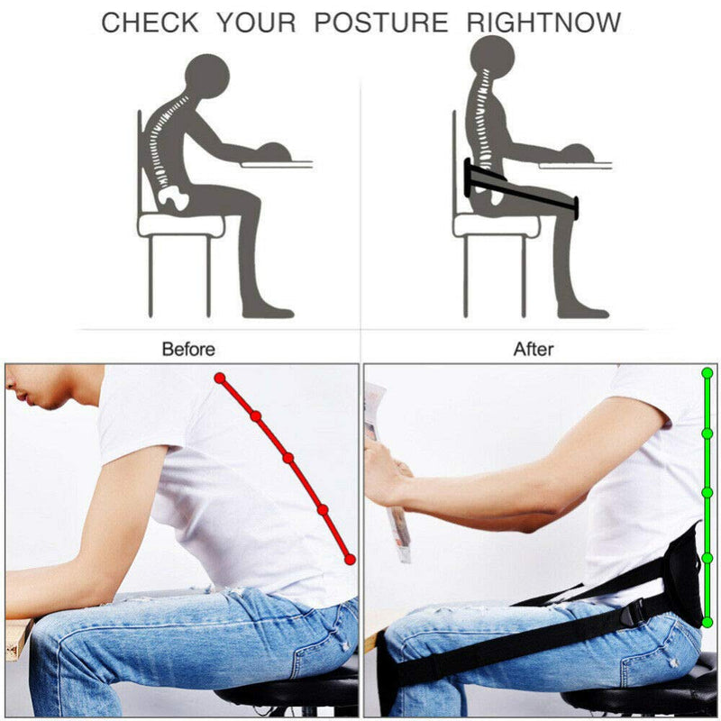 Posture Support GENERISE ‘No Hunch’ Posture Corrector - Seated Lower Back Brace with Adjustable Posture Strap for Additional Posture Support to Improve Back Posture and Reduce Lumbar Pain - NewNest Australia