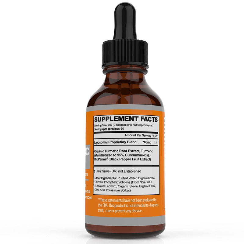 Liquid Turmeric Curcumin with Bioperine offering Best Absorption. Turmeric Extract with Black Pepper for Back, Knees and Hand Discomfort. Turmeric Drops for Joint Support - NewNest Australia