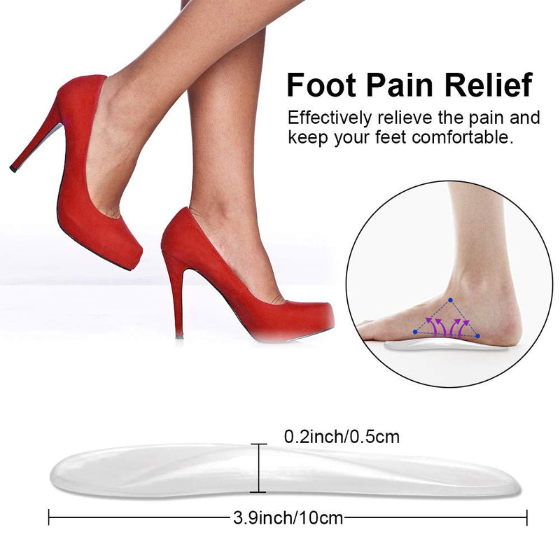 Flat Foot Arch Support Insoles, Zingso Flat Foot Corrector Metatarsal Cushion Pad Insert Orthotic Fits Plantar Fasciitis,Fallen Arches Gel Flat Feet Arch Support Insoles for Men & Women (2 Pair Clear) 2 Pair Clear - NewNest Australia