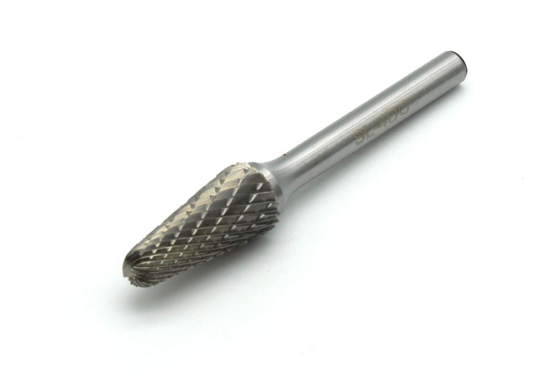 TEMO SL-4 Double Cut Carbide Rotary Burr File, 1/2 Inch Head 14 Degree Cone, 1/4 Inch Diameter 2 Inch Long Shank 2" SL-4 - NewNest Australia