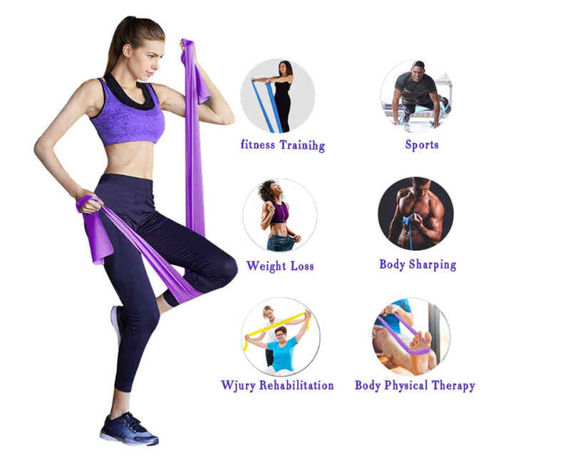 Resistance Bands, [Set of 3] Exercise Bands Set with 3 Resistance Levels, Fitness Bands for Women&Men, Workout Resistance Bands for Pilates,Yoga,Rehab,Strength Training,Fitness Yellow+Blue+Purple 1.5 Metres - NewNest Australia