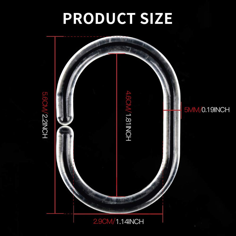 36 Pieces Shower Curtain Rings , FANDAMEI Plastic Shower Curtain Hooks Hanger for Bathroom Shower Window Rod - NewNest Australia