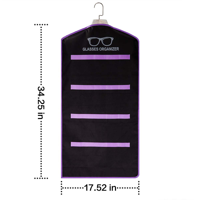 TRIUMPH VISION Black Purple Wall Sunglasses Organizer Storage 20Slots - Hanging Glasse Display Stand Durable Oxford Material Large - NewNest Australia