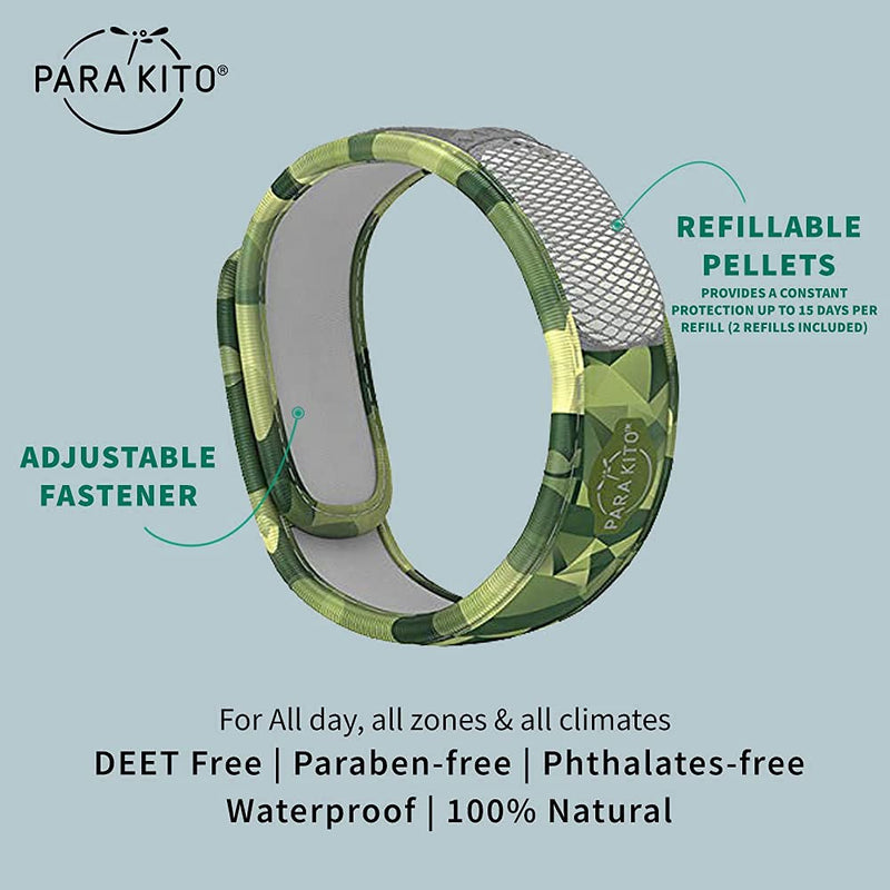 PARA'KITO Mosquito Insect & Bug Repellent Wristband - Waterproof, Outdoor Pest Repeller Bracelet w/ Natural Essential Oils (Adventure) Adventure - NewNest Australia