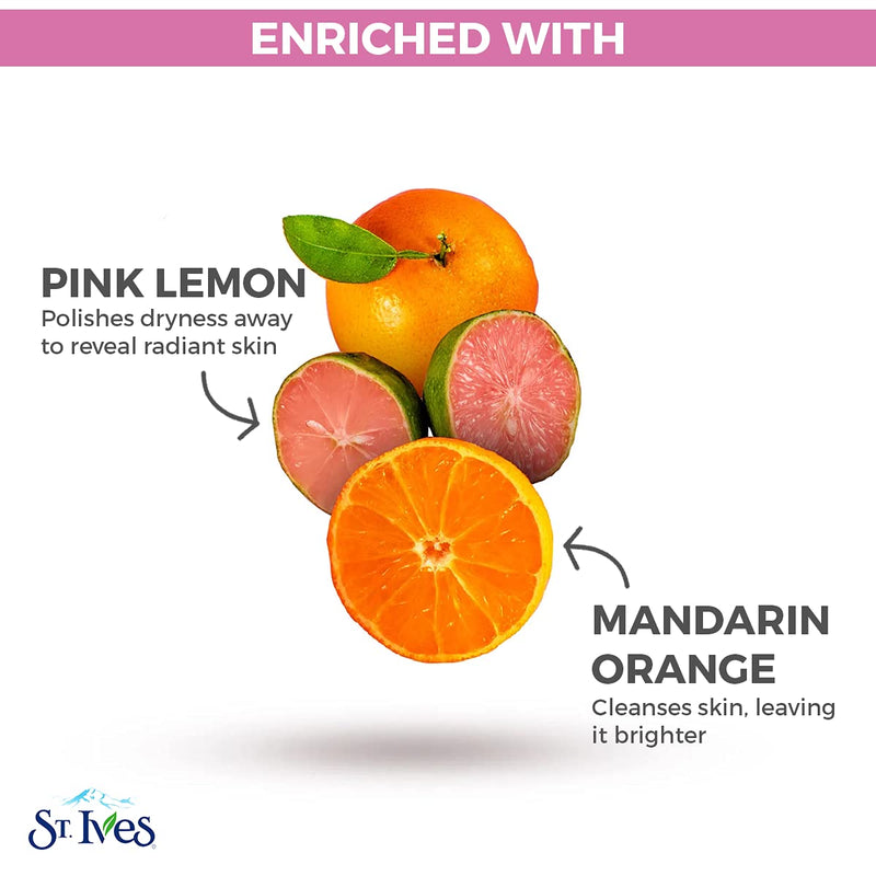St. Ives Radiant Skin Face Scrub For Dull Skin Pink Lemon and Mandarin Orange Dermatologist-Tested Face Wash Scrub With 100 percent Natural Exfoliants 6 oz / 170gm - NewNest Australia