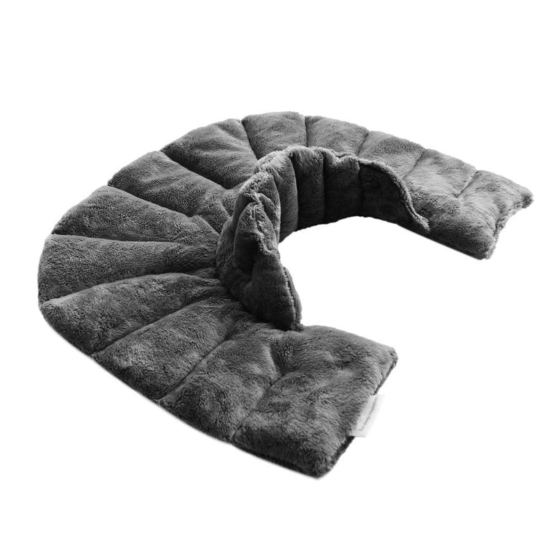 AROMA SEASON Cherry stone pillow neck and shoulder for microwave with scented aroma | grain pillow | Heat pad | Neck pillow (grey) Grey - NewNest Australia