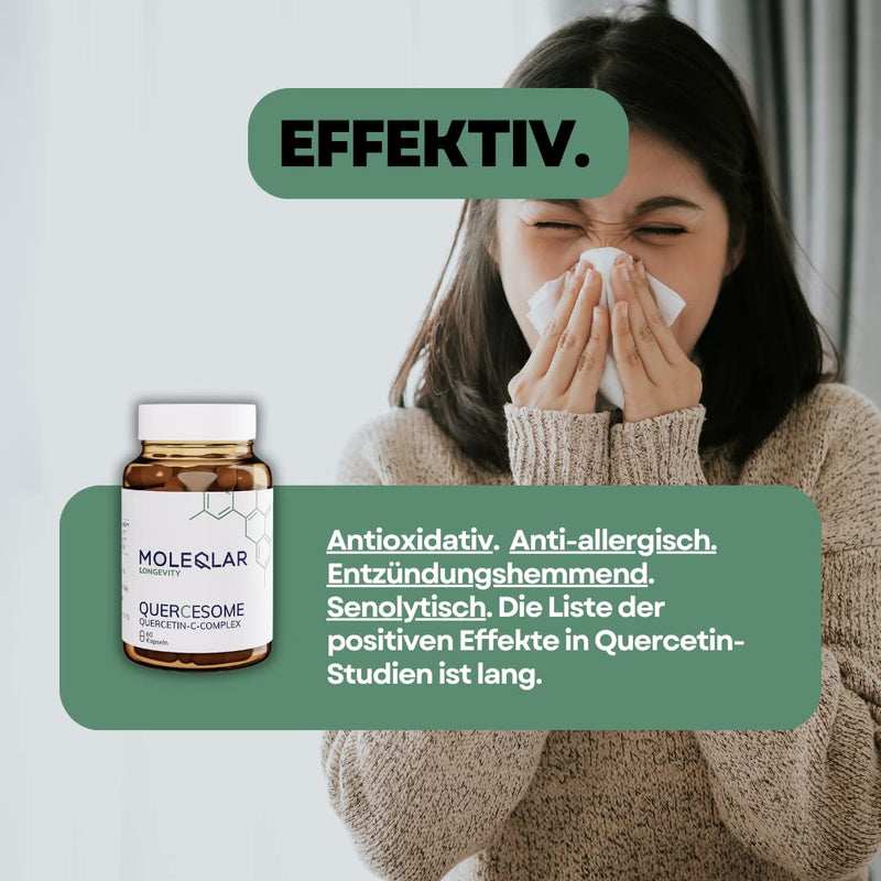 MoleQlar high-dose quercetin capsules - 60 capsules of premium quercetin C complex - 500 mg quercetin phospholipid per serving - 20x better bioavailability than powder - NewNest Australia