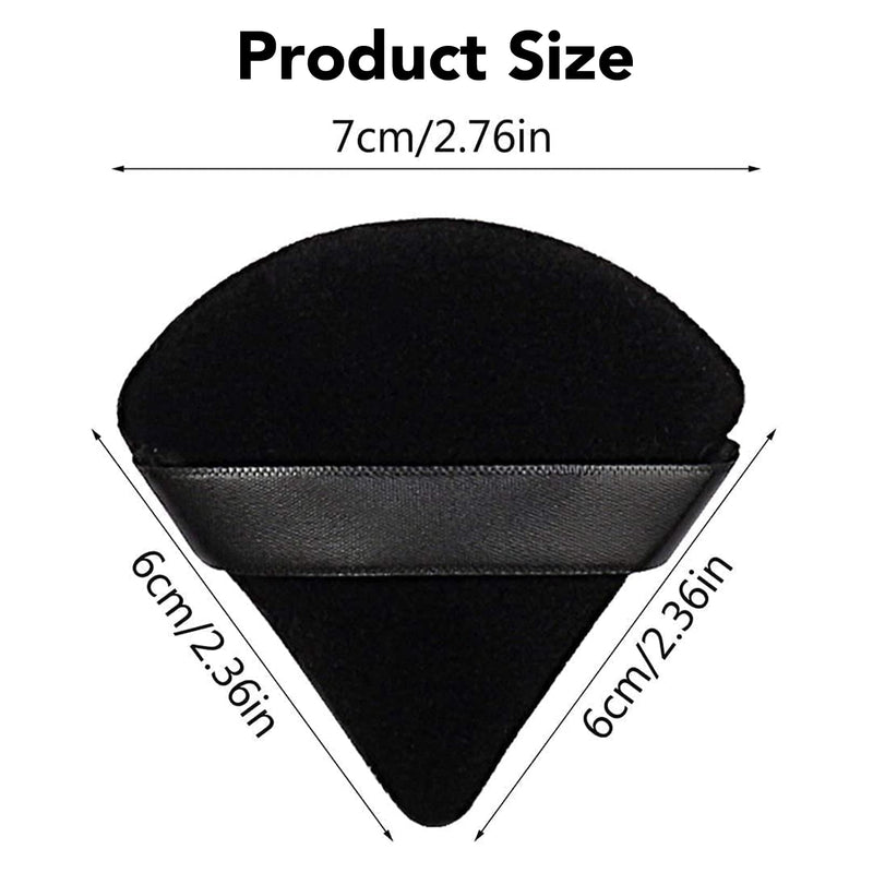 2 Pcs Powder Puff Makeup Puff Triangle Powder Puff Soft Powder Sponge Reusable Make up Triangle Sponges with Strap for Loose Powder（Black and White） 1white+1black - NewNest Australia