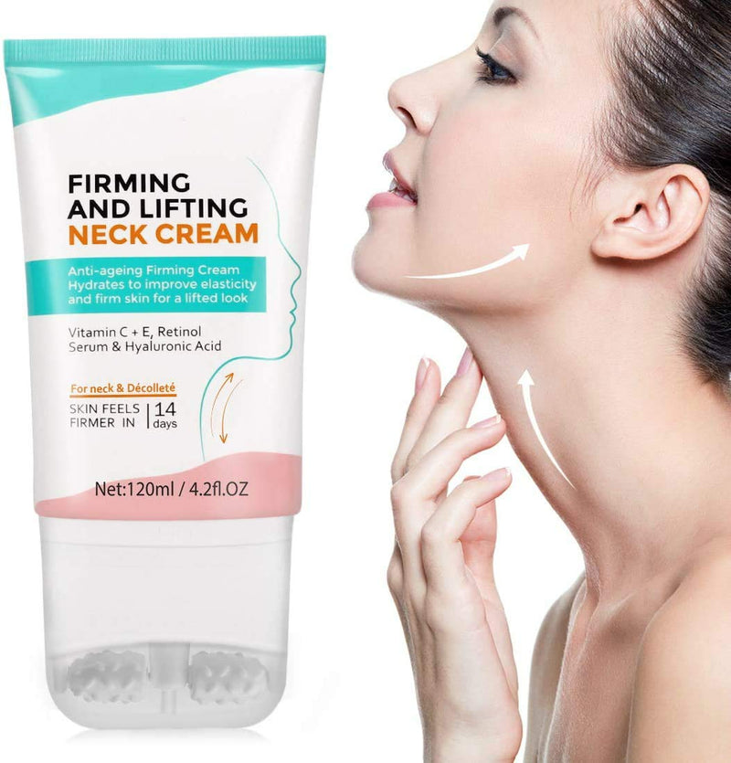 Neck Cream,Neck Firming Cream with 2 in 1 Roller Massage, Anti Aging Moisturizer for Neck & Décolleté, Anti Wrinkle Skin Tightening Cream for Lifting Double Chin, Sagging and Crepe Skin (neck cream) - NewNest Australia