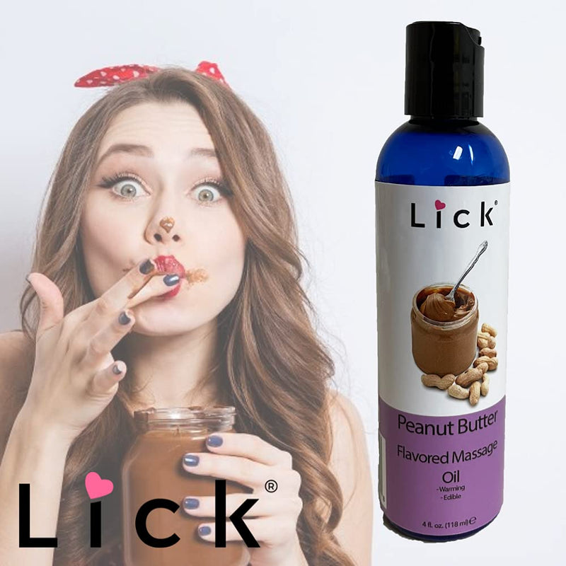 Peanut Butter Flavored Massage Oil for Relaxation – Edible Massaging Lotion with Vitamin E, Sweet Almond and Coconut Oil is Non Sticky and Gentle on Skin – Natural, Body Safe and Vegan (4 oz) - NewNest Australia