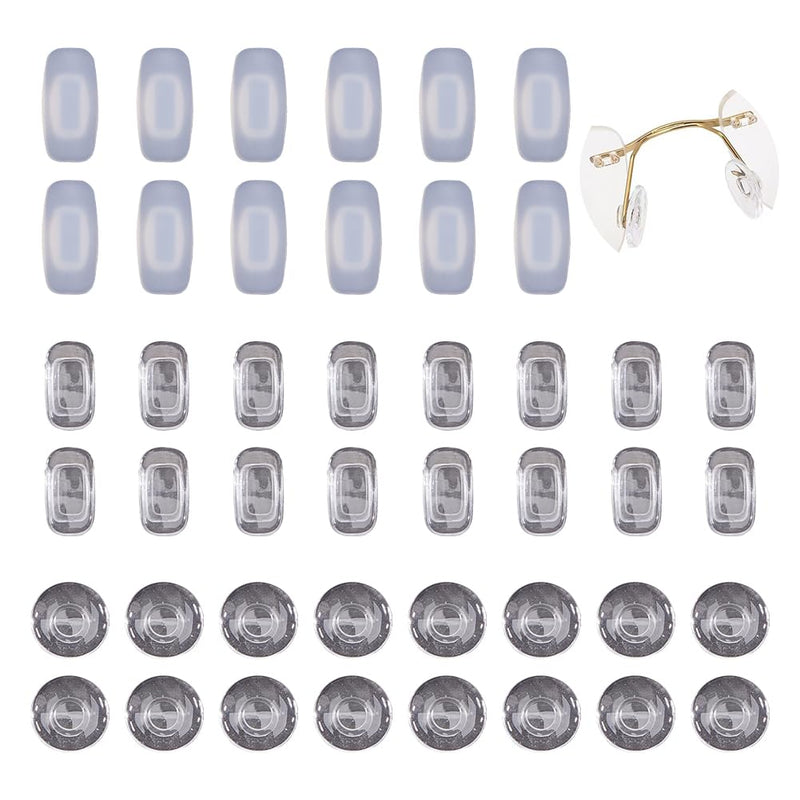 Gorgecraft 24 Pairs 3 Styles Silicone Glasses Nose Pads For Insertion Improved Soft Silicone Air Chamber Glasses Nose Pads Oval Round Non-Slip Sports Vision Look Replacement Pad Cushion Set - NewNest Australia