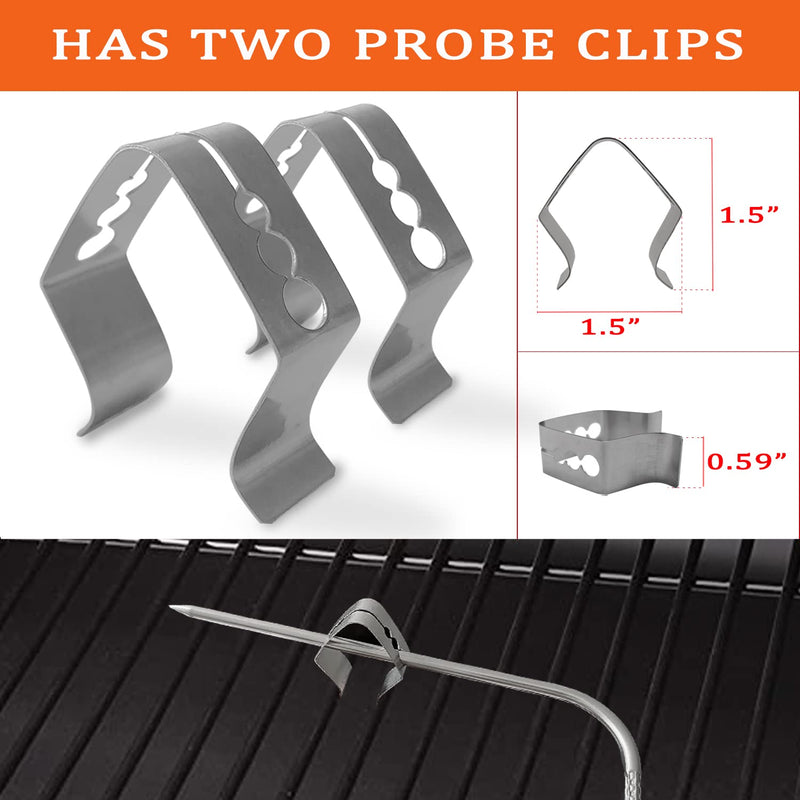 2 Pack High Temperature Meat Probe, Compatible with Camp Chef Wood Pellet Grills, Comes with 2pc BBQ Clip, Replace Stainless Steel Accessories - NewNest Australia