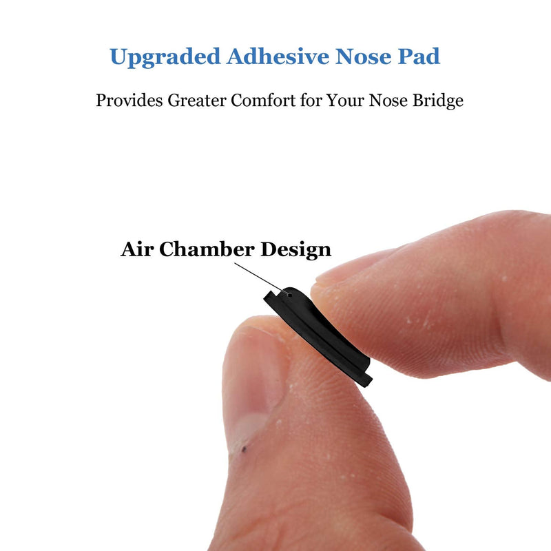 Eyeglass Nose Pads, 12 Pairs Adhesive Soft Silicone Air Chamber Glasses Nose Pads, 3.5mm Heighten Nose Pads for Plastic Frames (Black) Black - NewNest Australia