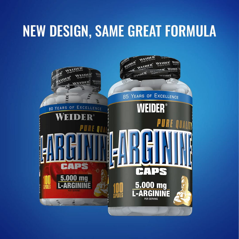 Weider L-Arginine Capsules High Dosage With 5,000 Mg Arginine Per Serving, Pre-Workout Amino Acid Capsules With Bioavailable, Plant-Based Arginine Hcl, Vegan, 100 Capsules - NewNest Australia