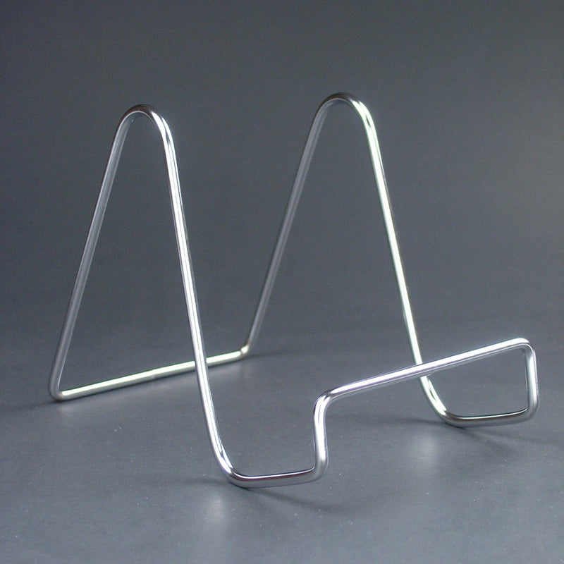 NewNest Australia - BANBERRY DESIGNS Silver Wire Easel Display Stand - Smooth Chrome Metal - 4 Inch - Pack of 4 