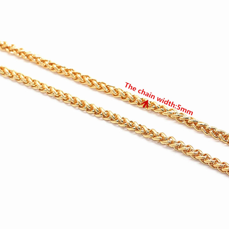 Model Worker Iron Lantern Chain Strap Handbag Chains Purse Chain Straps Shoulder Cross Body Replacement Straps with Metal Buckles (Gold, 23.6") Gold 23.6" - NewNest Australia
