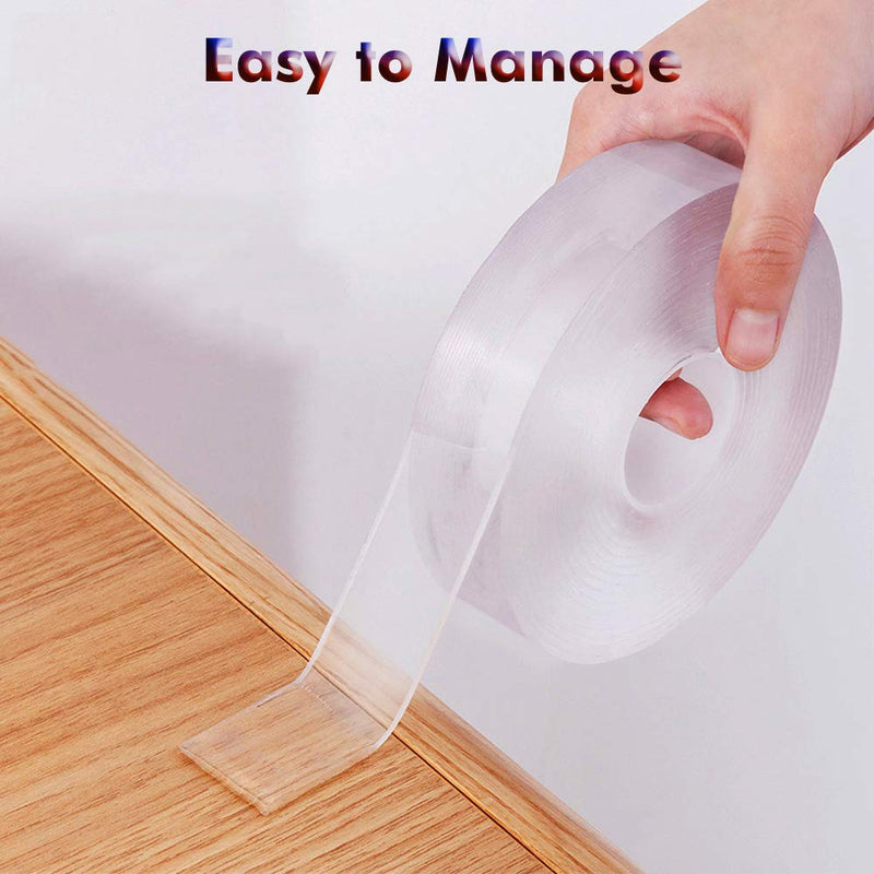 LLPT Double Sided Nano Tape 2 Inch x 33 Feet Strong Mounting Tape Heavy Duty Gel Tape Clear Traceless Washable Removable No Residue for Home Office Store Deco Card Poster Photo Wall (SN233) 2" x 33 Feet - NewNest Australia