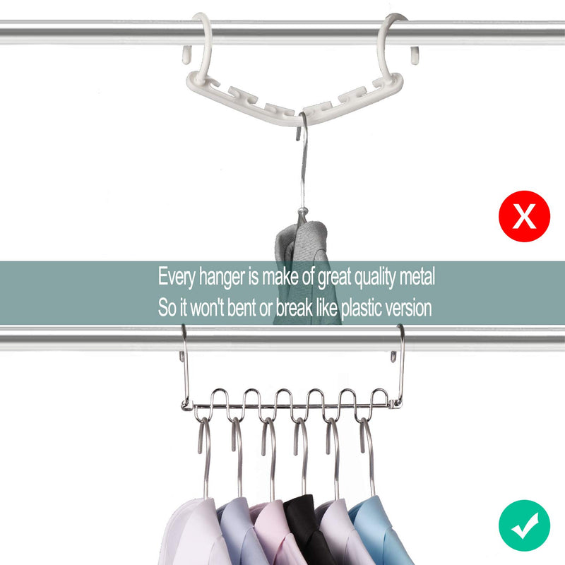NewNest Australia - Meetu Closet Organizer 9.5 Inch Cloth Hanger Magic Space Saving Hangers for Closet Wardrobe Closet Organization Closet System (Pack of 8) 