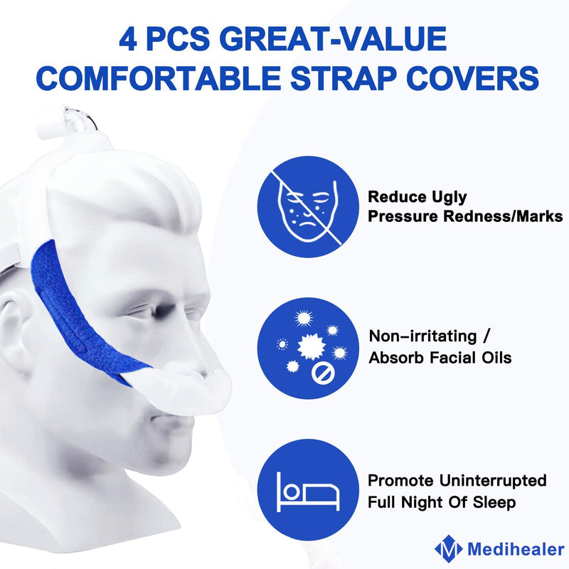 Medihealer CPAP Strap Covers-4 Pack Headgear Strap Cover Compatible with DW Headgear,Comfort CPAP Pads Strap Covers for Airfit P10 Strap|No Irri-tation&No Red Marks. - NewNest Australia