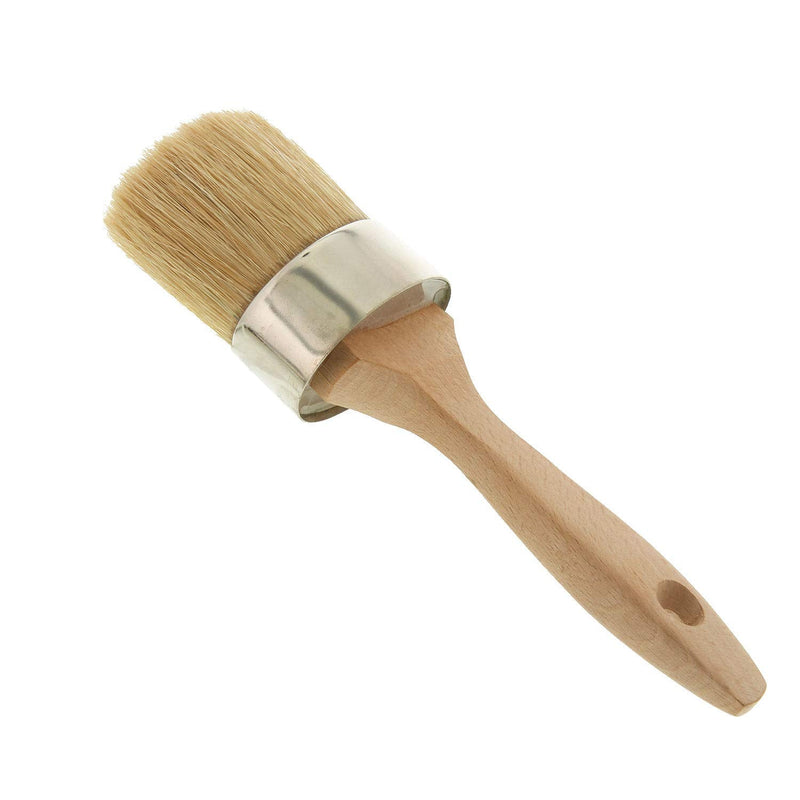 U.S. Art Supply Multi Use 2-1/8" Oval Chalk and Wax Brush for Chairs, Dressers, Cabinets and Other Wood Furniture - 100% Natural Bristles, Lightweight and Rust Resistant - NewNest Australia