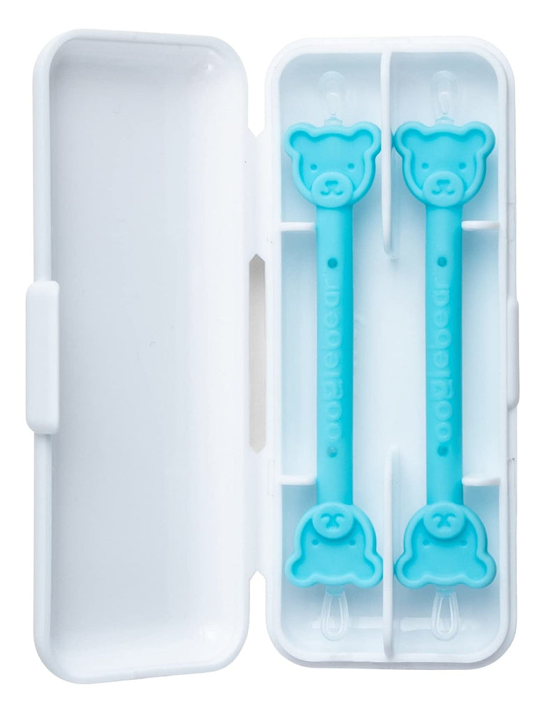 oogiebear - Patented Nose and Ear Gadget. Safe, Easy Nasal Booger and Ear Cleaner for Newborns and Infants. Dual Earwax and Snot Remover. Aspirator Alternative - two pack with Case - blue - NewNest Australia