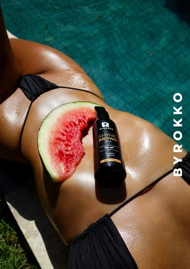 Byrokko Shine Brown FAST tanning accelerator oil for Sunbed & Outdoors - NewNest Australia