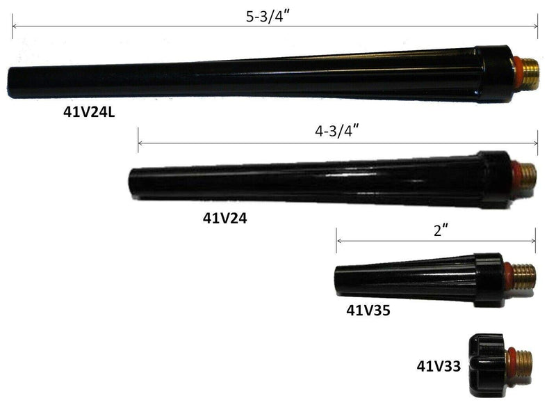 TIG Gas Lens Collet body 45V42 13N21 (0.040”& 1.00mm), 45V43 13N22 (1/16”& 1.6mm), 45V44 13N23 (3/32”& 2.4mm), 45V45 13N24 (1/8”& 3.2mm), Pyrex Cup #10 5/8" Fit WP 9 20 25 TIG Welding Torch 26pcs - NewNest Australia