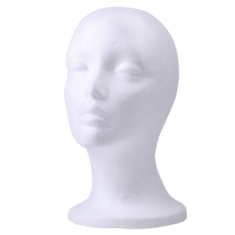 Foraineam 3 Pieces Female Styrofoam Mannequin Head Cosmetics Model Head Wig Display Foam Mannequin Glasses Hat Hairpieces Stand - NewNest Australia