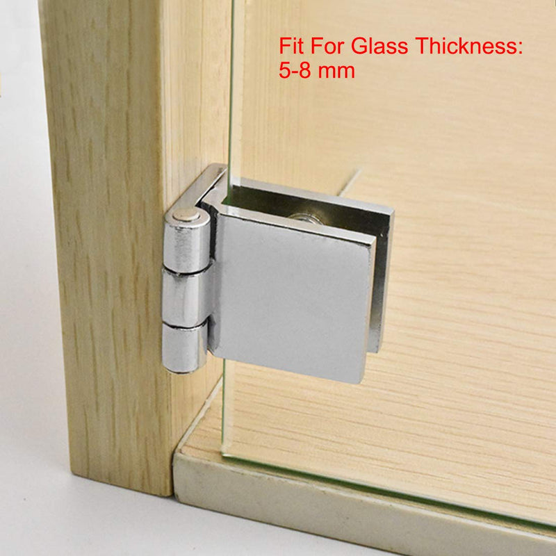 uxcell Glass Door Hinge - 0 Degree Cupboard Showcase Cabinet Door Hinge Glass Clamp,Zinc Alloy, for 5-8mm Glass Thickness 4Pcs - NewNest Australia