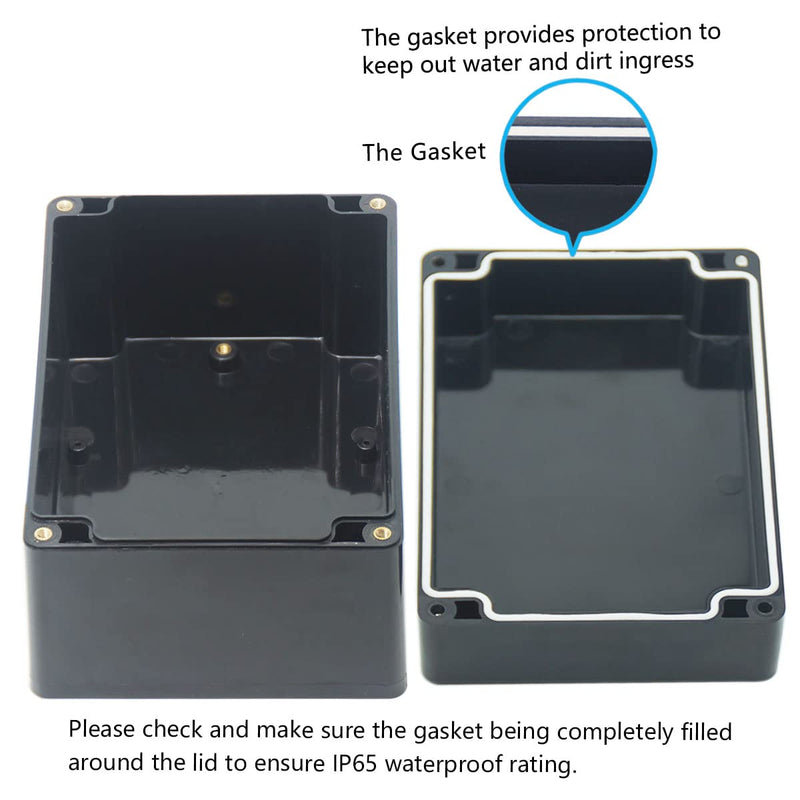 Junction Box, Zulkit Project Box IP65 Waterproof Dustproof ABS Plastic Electrical Boxes Electronic Enclosure Black 6.3 x 4.3 x 3.5 inch(160 x 110 x 90 mm)(Pack of 1) 6.3" x 4.3" x 3.5"(Pack of 1) - NewNest Australia