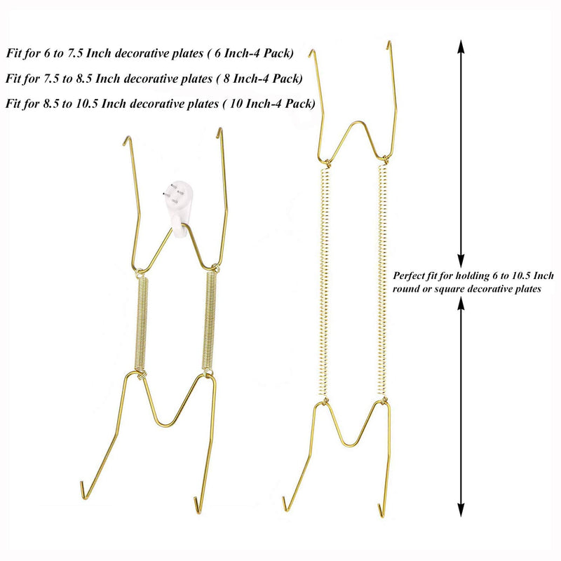 NewNest Australia - Fasunry12 Pack Plate Hangers, 6 8 10 Inch Wall Plate Hangers and 16 Pack Wall Hooks, Compatible 6 to 10.5 Inch Decorative Plates, Antique China, Antique Plates and Arts 6 8 10 Incn 