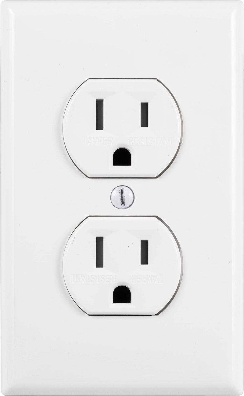 GE Grounding Duplex 5 Pack, in Wall Receptacle, Tamper Resistant, 3 Prong Socket, Easy Install, 15 Amp, UL Listed, White, 41869 electrical outlet - NewNest Australia