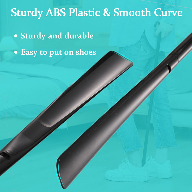 Fanwer Shoe horn Long handle for Seniors - 33.5" Long Dressing Stick, Sock Remover Tool, Stable, Not easy to break, Adjustable, for Disabled, Knee & Hip Replacements and Back Problems People Black - NewNest Australia