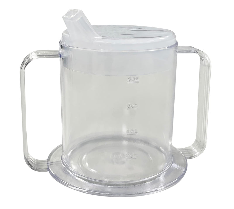 Dr. Bone's Therapeutics ® 2-Handle Wide Base Mug with Transparent 2 Style Lids Lightweight Drinking Cup with Easy-to-Grasp Handles for Hot and Cold Beverages Spill-Resistant Sippy Cup Prevents Tipping - NewNest Australia