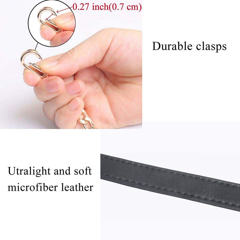 Beaulegan Purse Chain Handles - Microfiber Leather - Replacement for Shoulder Bag or Handbag 23.6 inch Long (2 PCS/Gold) Gold - NewNest Australia