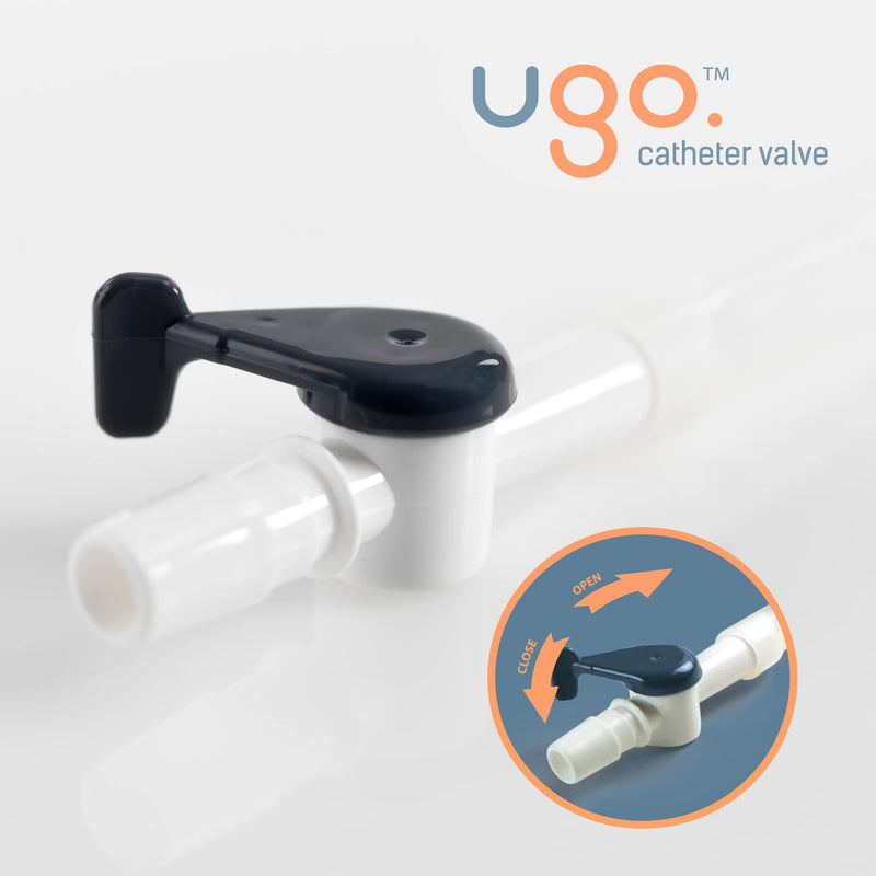 Ugo Catheter Valve - Urine Drainage Catheter Valves, Comfortable Easy to Use Lever Tap with Smooth Edges and Soft Silicone Tubing - an Effective Alternative to Leg Bags (Pack of 5) - NewNest Australia