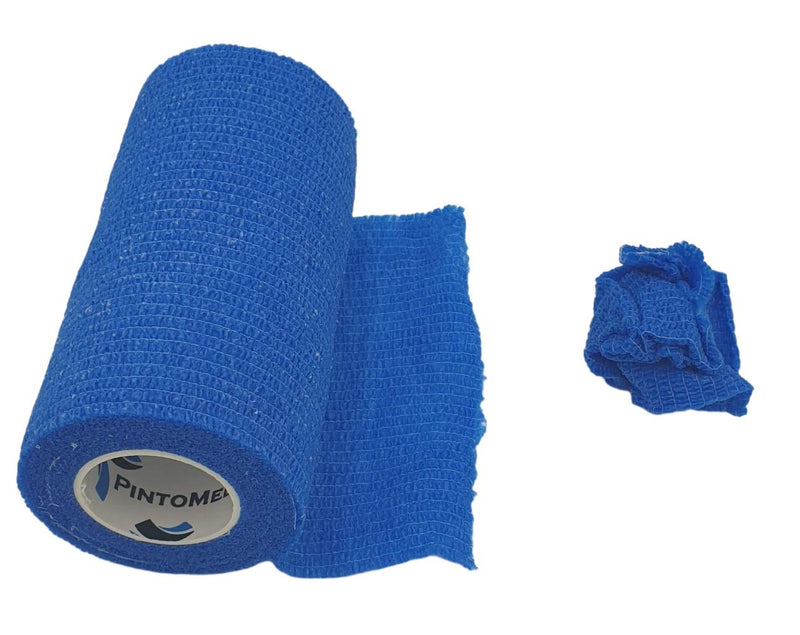 Pintomed Self-Adhesive Bandage Stretched - 10 X Blue Bandages Rolls - 10 Cm X 4.5 M Cohesive Bandage Bandage Fixation Bandage Self-Adhesive Health Plaster Sports Tape Piece For Wrist Leg Arm Vet Wrap - NewNest Australia