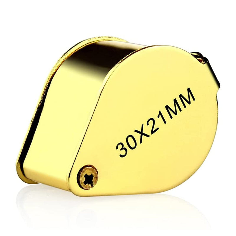 30X Jewelers Loupe Magnifier Foldable Pocket Magnifying Glass Jewelry Eye Loop for Jewelers, Gems, Diamonds, Plants, Coins (Gold) - NewNest Australia
