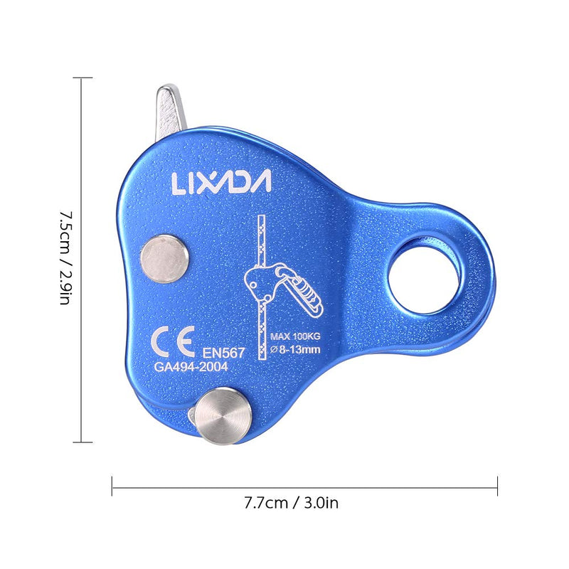 Lixada Rock Climbing Ascender Ultralight Fall Arrest Protection Belay Device Self-Locking 8-13MM Rope Grip Clamp for Outdoor Climbing and Rescue, Blue - NewNest Australia
