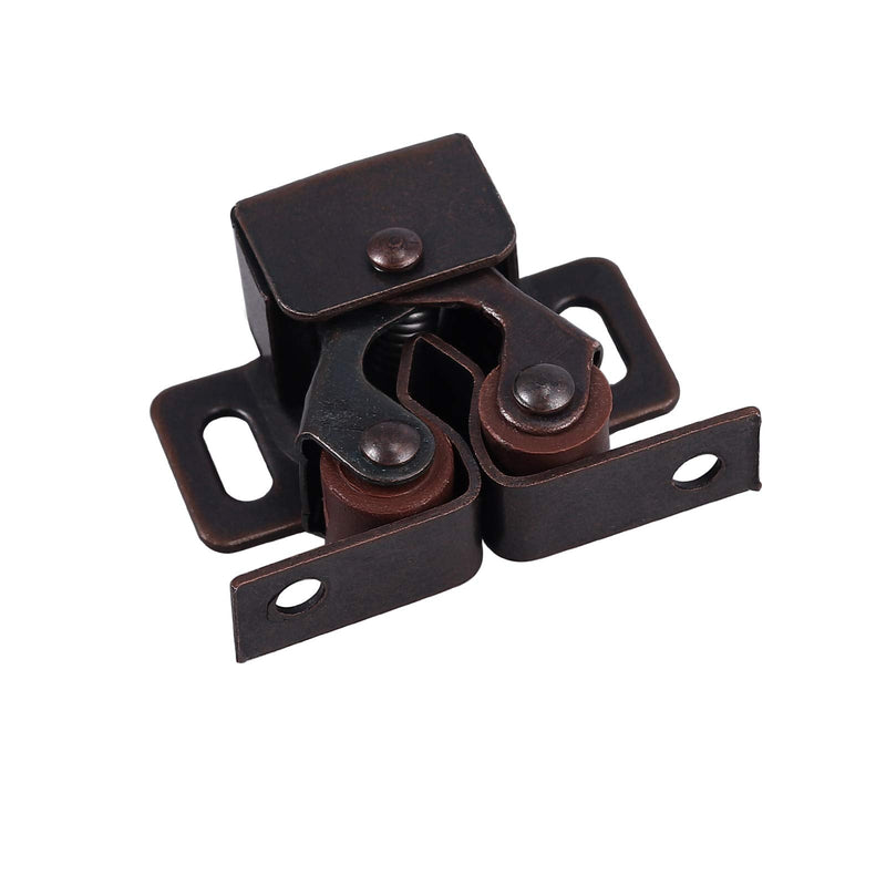 Hardware Roller Catch Justech 12 PCS Double Roller Catch Brown Antique Copper Catch Door Latch with Installation Screws for Cabinet Drawer Closet - NewNest Australia