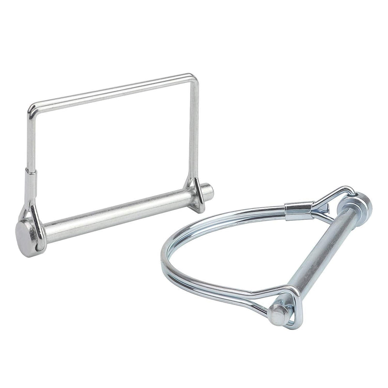 Favordrory 20 Pieces Shaft Locking Pin Safety Coupler Pin 1/4 Inch Diameter in 2 Shapes of Square and Arch for Farm Trailers Wagons Lawn Garden, Silver - NewNest Australia