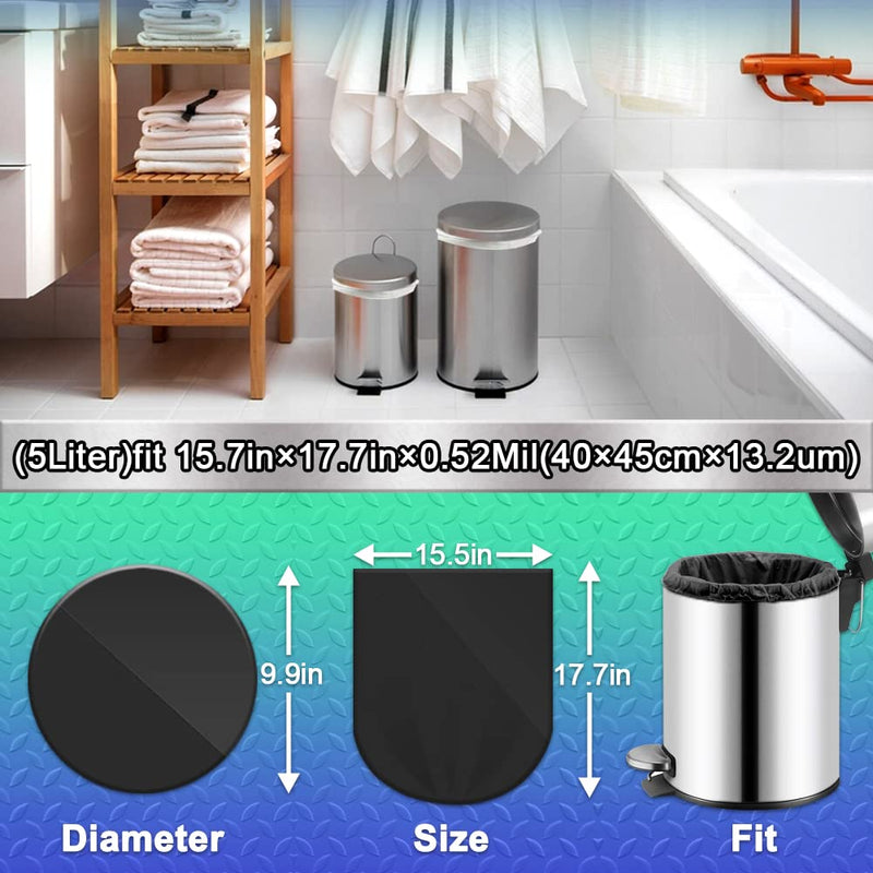 AOSULI 5L Small Trash Bin Bags 69PCS Garbage Bags Black Bin Liner/Trash/Rubbish Bags for Kitchen,Home,Office,Bathroom,Lawn,Garden,Patio(Fits 0.8,1.5,1.2 Gallon Bins,3 Rolls - NewNest Australia