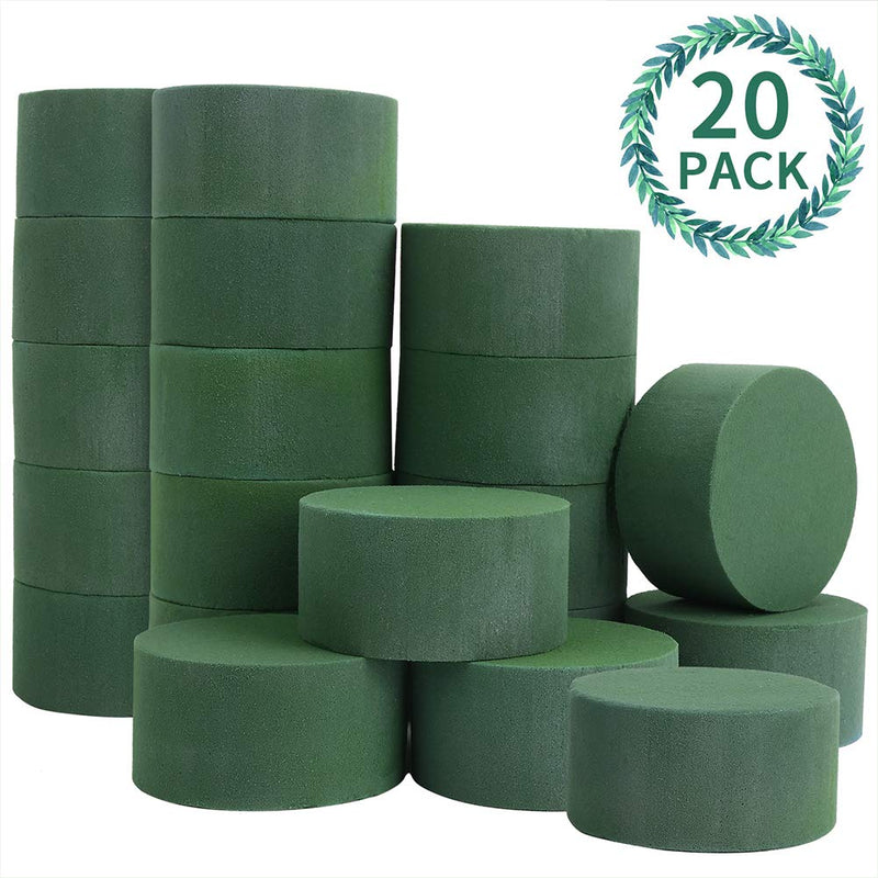 LOMIMOS 20PCS 3'' Round Floral Foam Bricks,Wet Florist Styrofoam Block Flower Arrangement Supplies for Craft Project 4*8cm - NewNest Australia