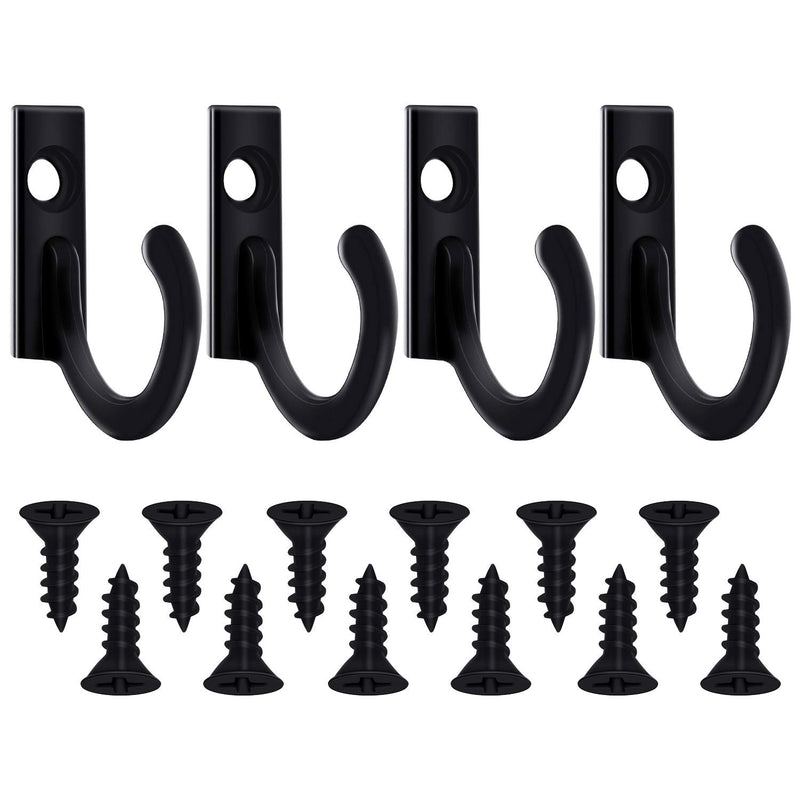 NewNest Australia - Zhehao 100 Pieces Wall Mounted Single Hook Robe Hooks Coat Hooks and 110 Pieces Screws for Hanging Key Hooks Jewelry (Black) Black 