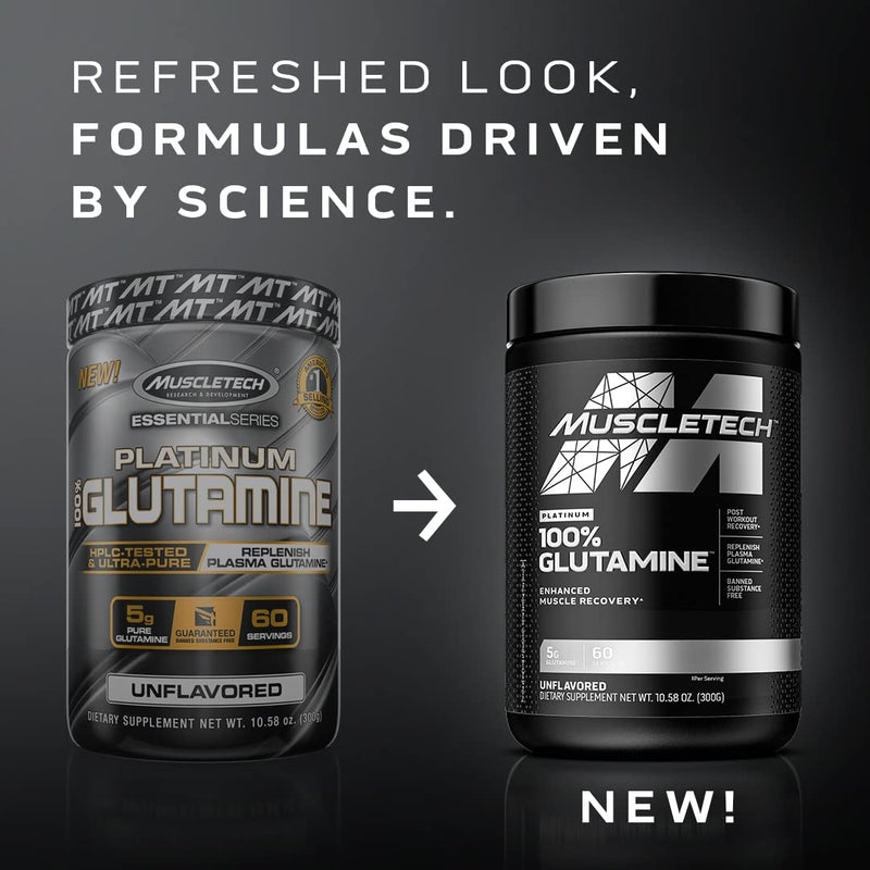 Glutamine Powder | MuscleTech 100% Pure L Glutamine Powder | Post Workout Recovery Drink | L-Glutamine Powder for Men & Women | Muscle Recovery | Unflavored (60 Servings) - NewNest Australia