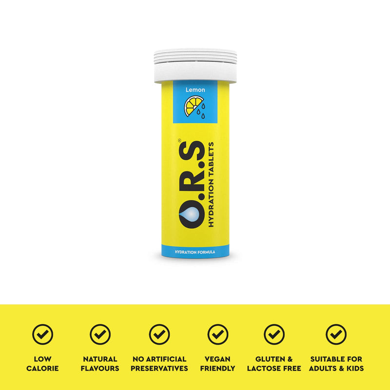 O.R.S Hydration Tablets with Electrolytes, Vegan, Gluten and Lactose Free Formula – Soluble Sports Hydration Tablets with Natural Lemon Flavour, 24 Tablets 24 Count (Pack of 1) - NewNest Australia